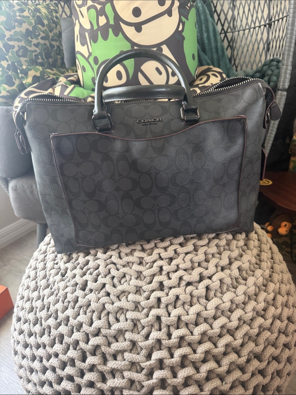 Coach Black Signature Duffle Briefcase